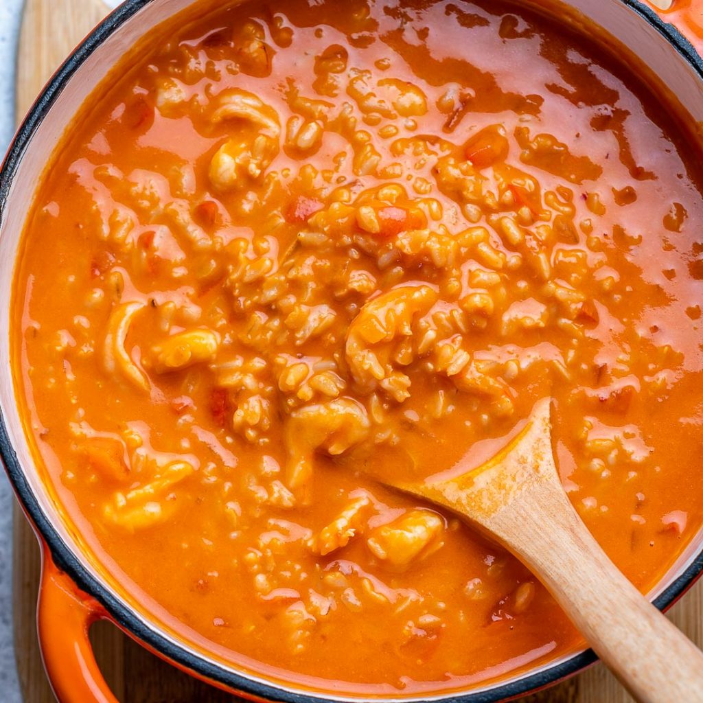 Creamy Shrimp + Rice Soup | Clean Food Crush