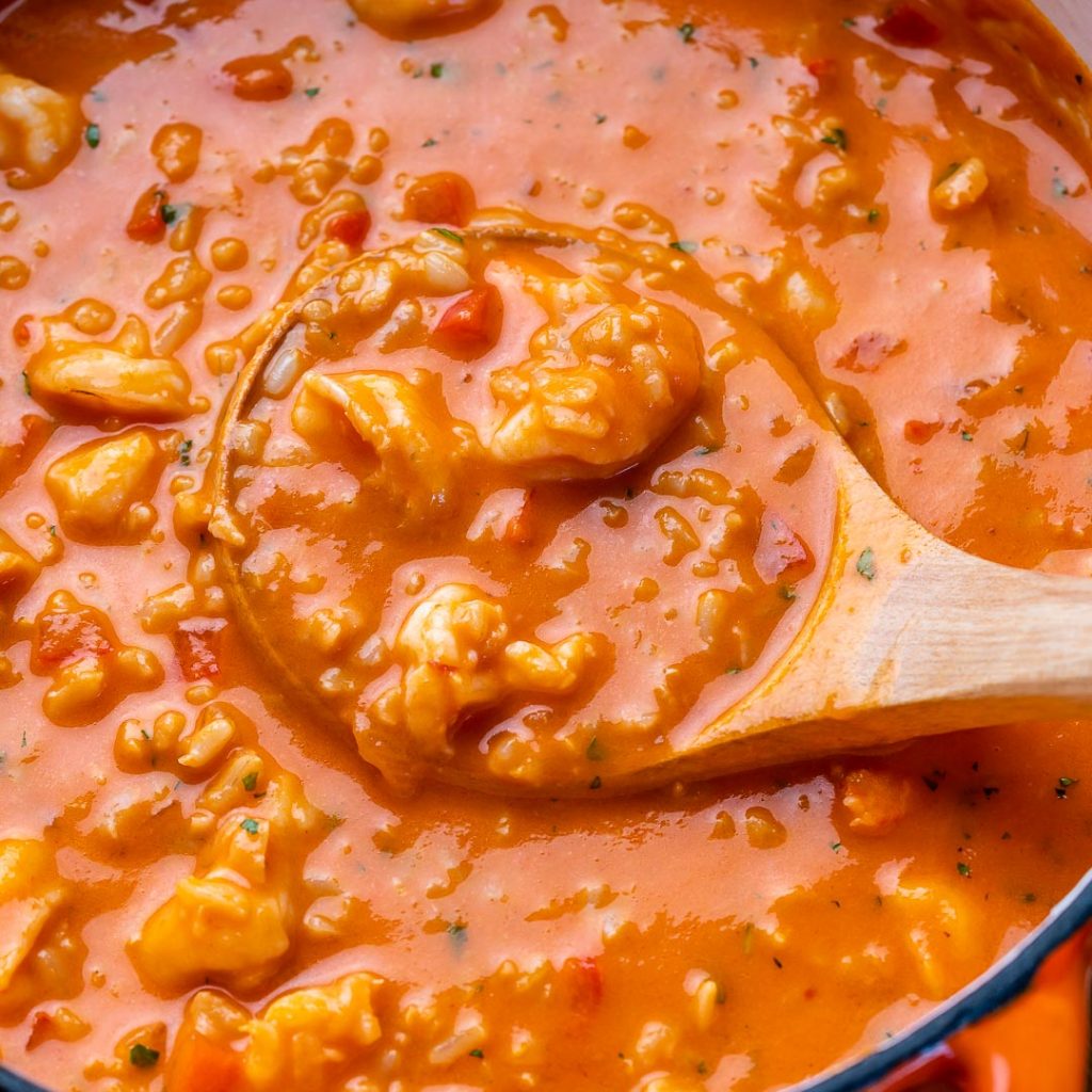 Creamy Shrimp + Rice Soup | Clean Food Crush
