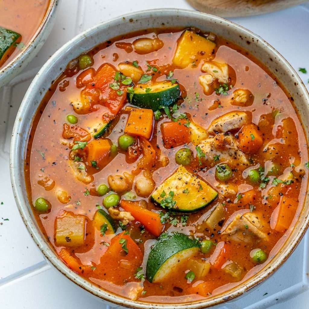 Quick Chicken Minestrone Soup | Clean Food Crush