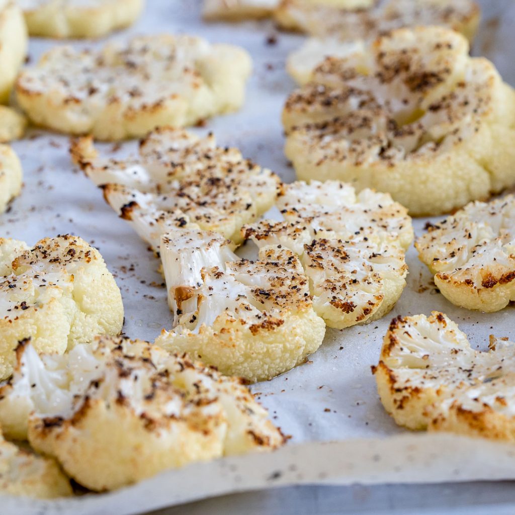 Roasted Cauliflower Pizza Bites | Clean Food Crush