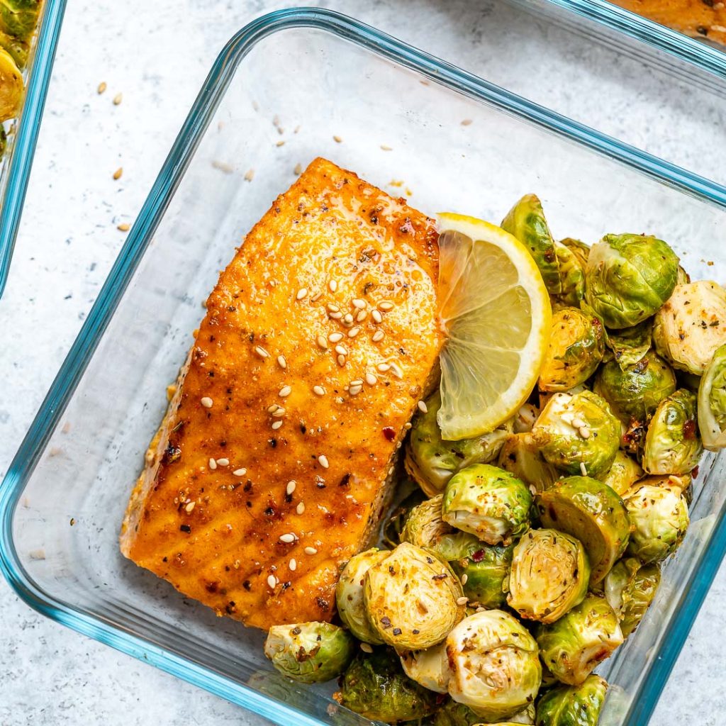 Roasted Salmon + Brussels Sprouts Clean Food Crush