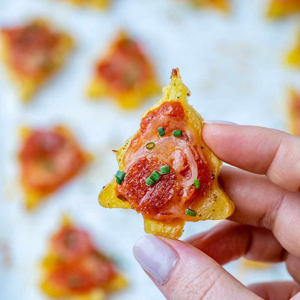 Christmas Tree Potato Pizzas