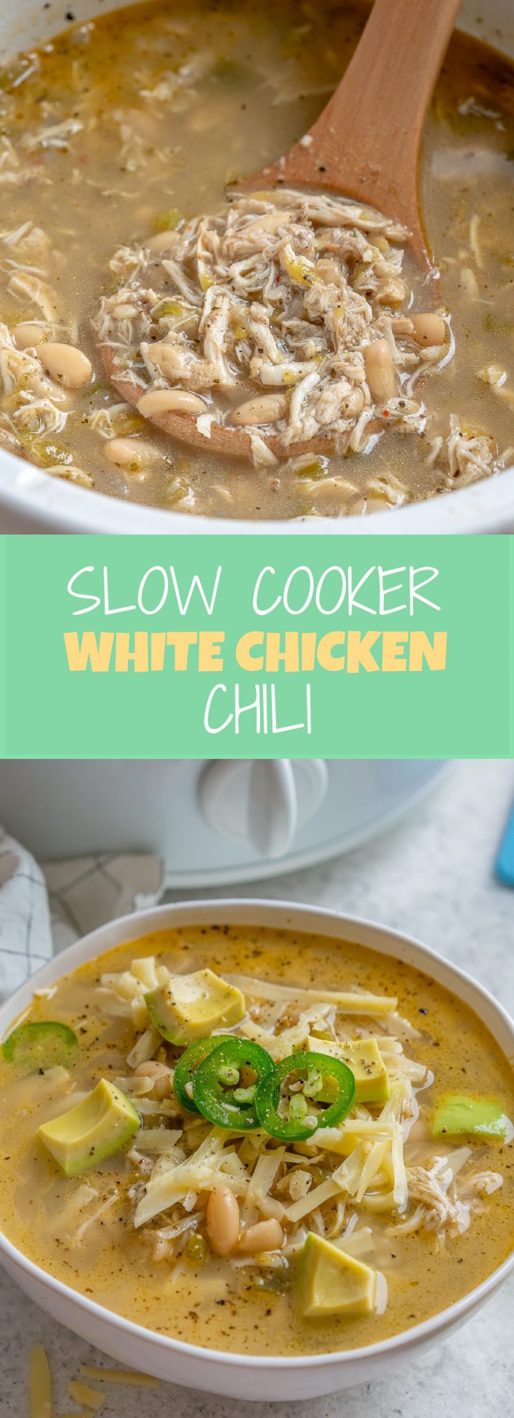 Slow Cooker White Chicken Chili | Clean Food Crush