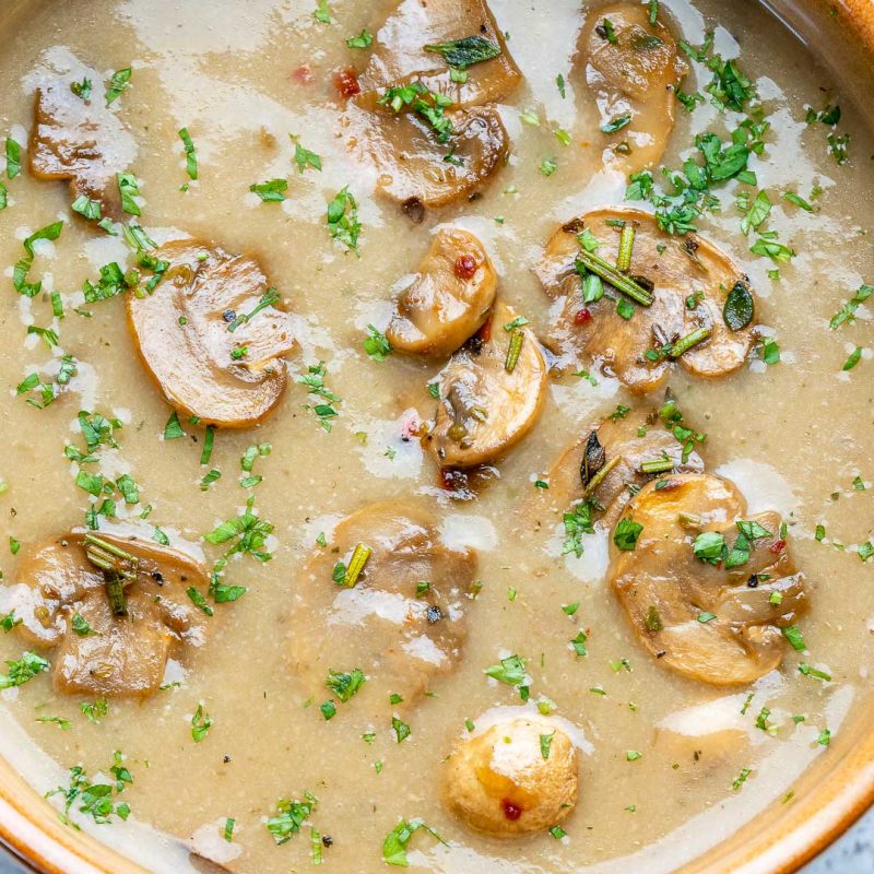 Slow Cooker Creamy Mushroom Soup | Clean Food Crush