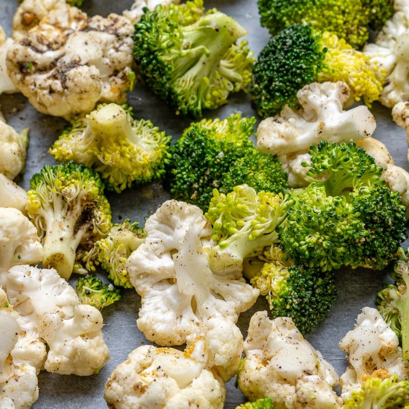 Roasted Broccoli + Cauliflower with Parmesan Clean Food Crush