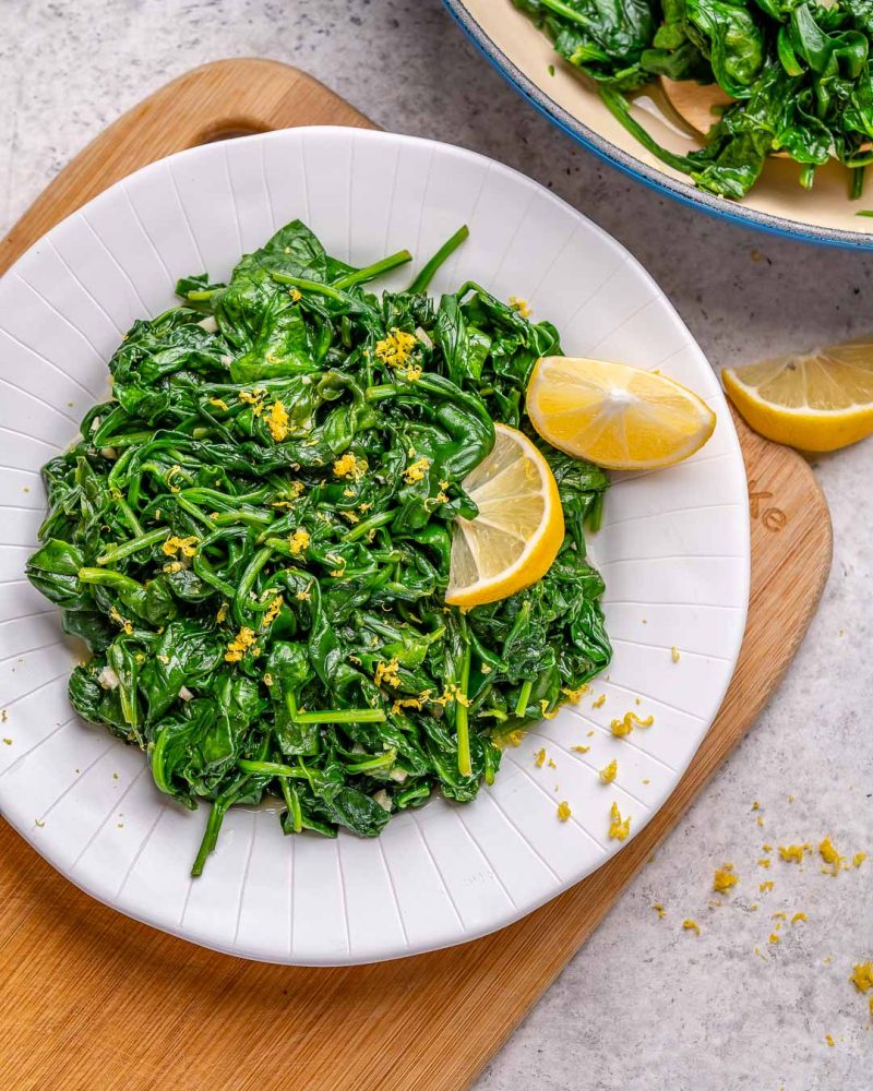 Sautéed Fresh Lemony Spinach Clean Food Crush
