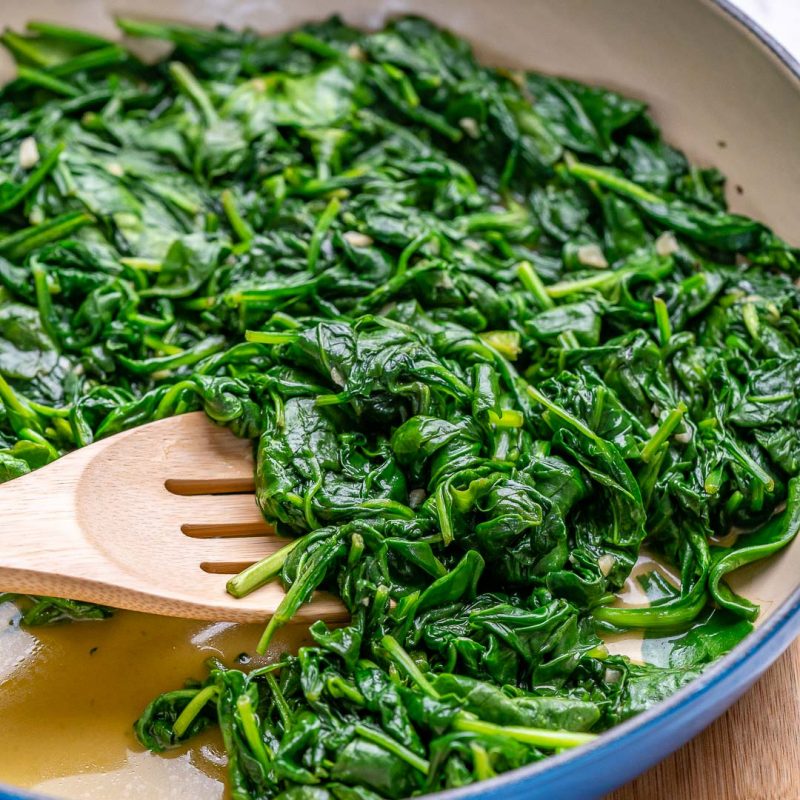 Sautéed Fresh Lemony Spinach | Clean Food Crush