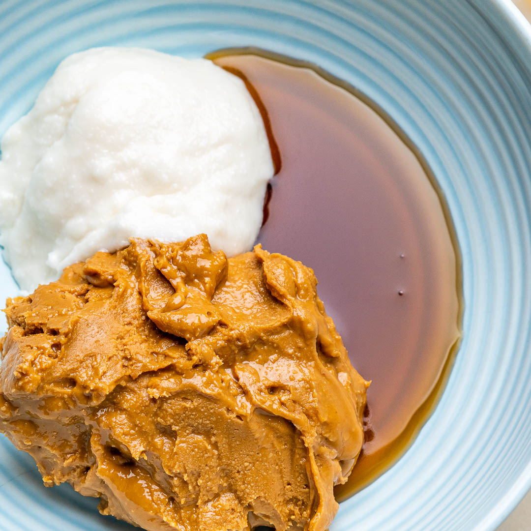 Ingredients to make no bake chocolate cookies in a bowl.