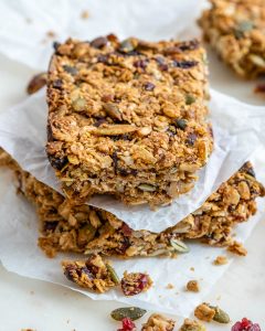 Nutty Cranberry Granola Bars | Clean Food Crush