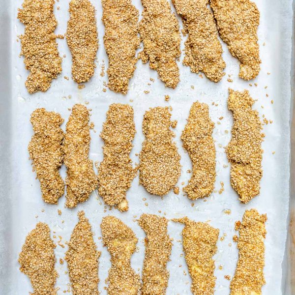 Crispy Sesame Chicken Fingers | Clean Food Crush