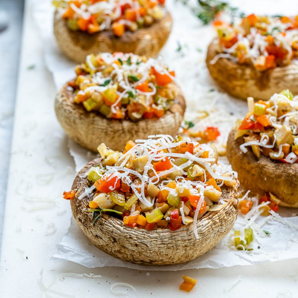 Veggie Stuffed Mushrooms | Clean Food Crush