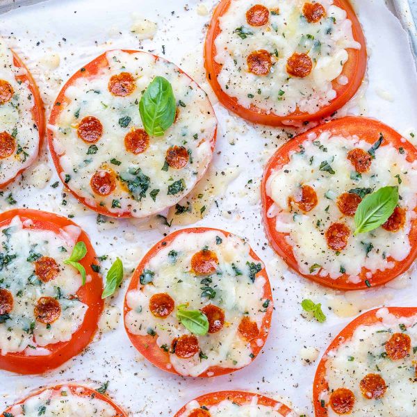 Baked Pizza Tomato Slices | Clean Food Crush