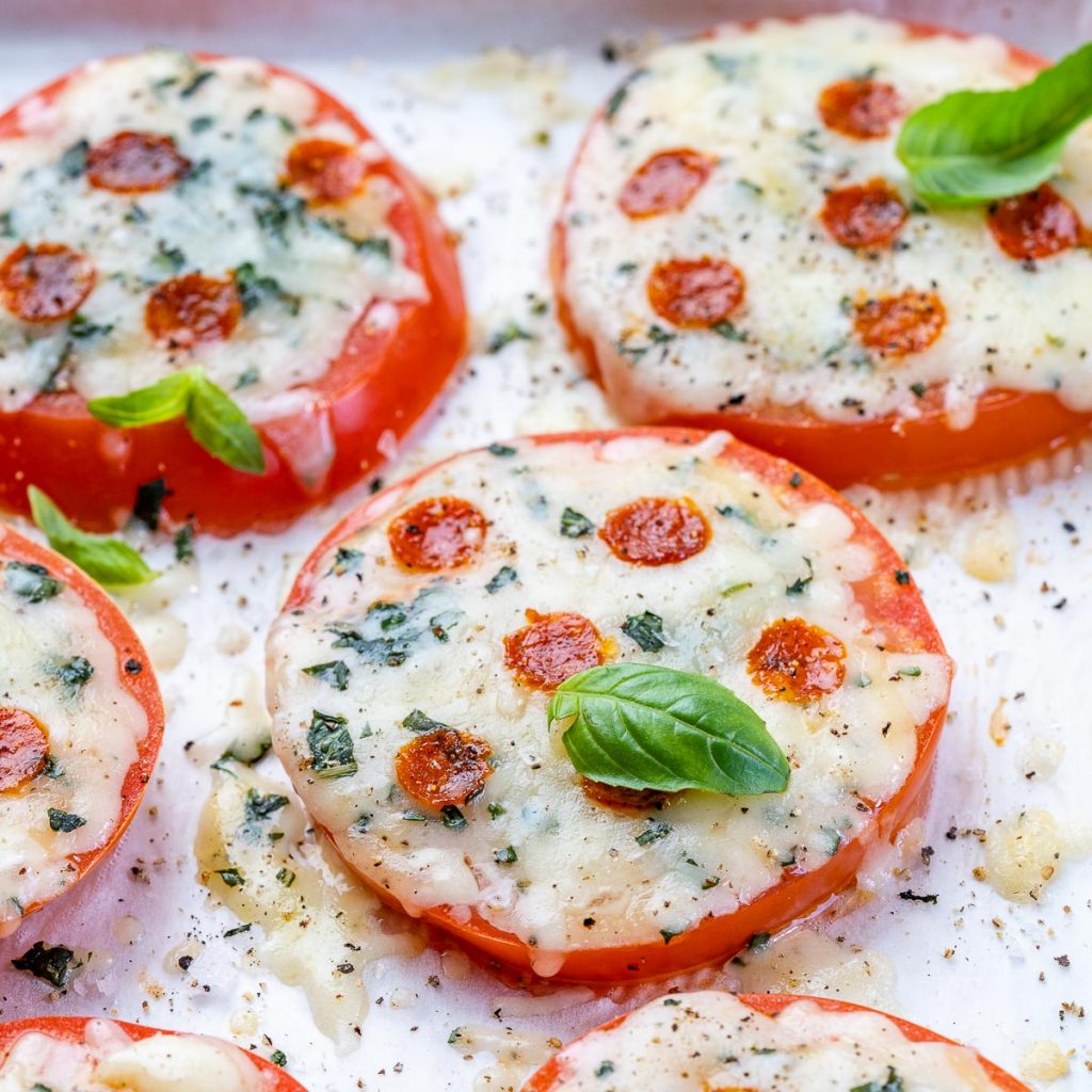 Baked Pizza Tomato Slices