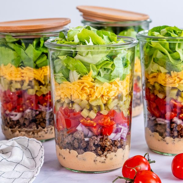 Cheeseburger Salad-in-a-jar 