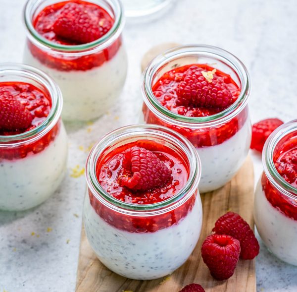 Super-Creamy Chia Pudding + Fresh Raspberry Puree | Clean Food Crush