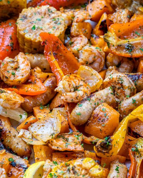 Sheet Pan Shrimp “Boil” | Clean Food Crush