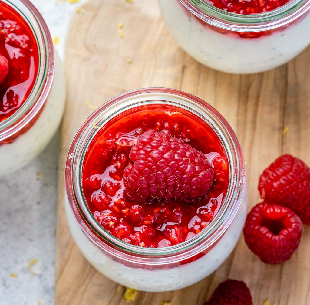 Super-Creamy Chia Pudding + Fresh Raspberry Puree | Clean Food Crush