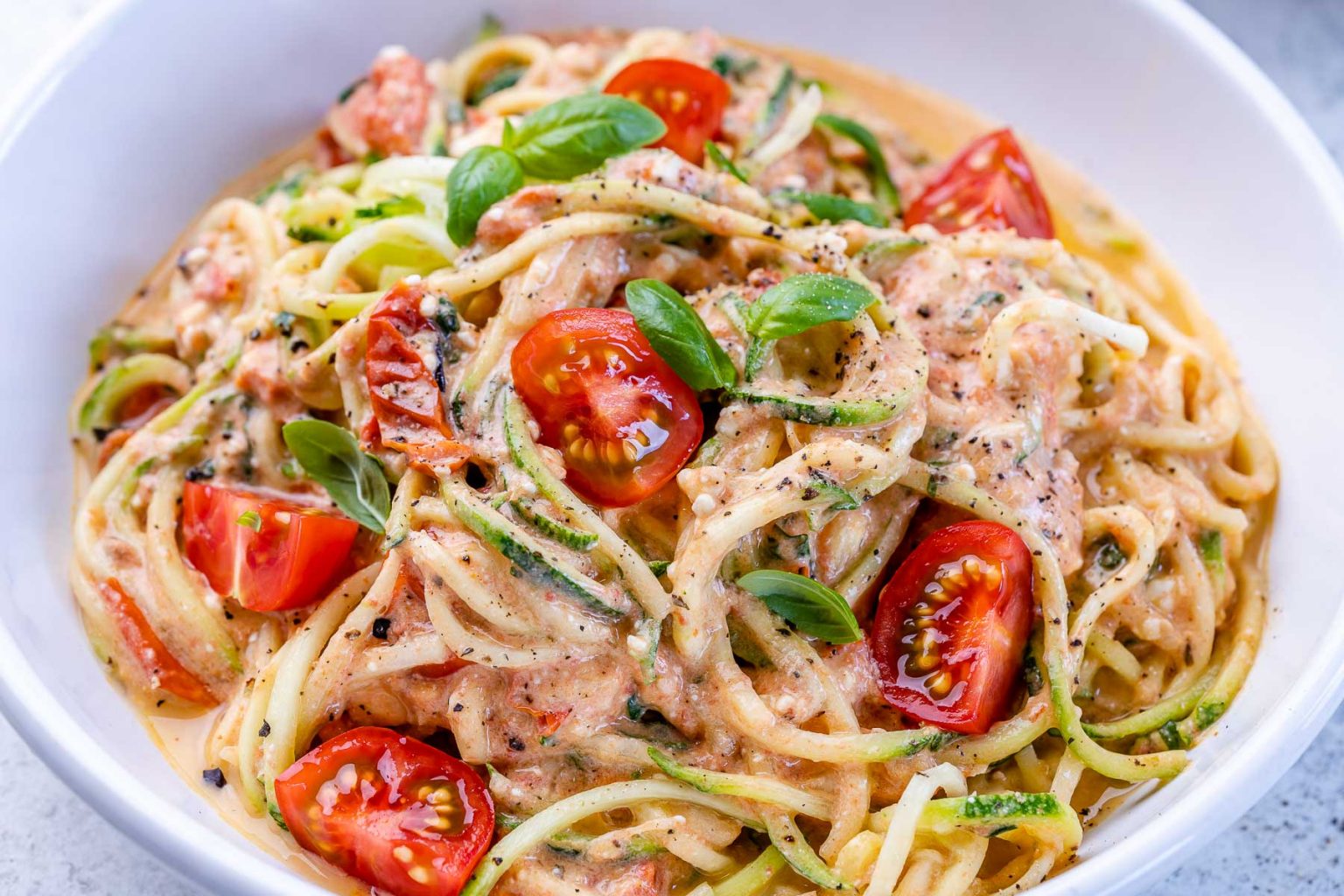 Baked Feta Zoodles | Clean Food Crush