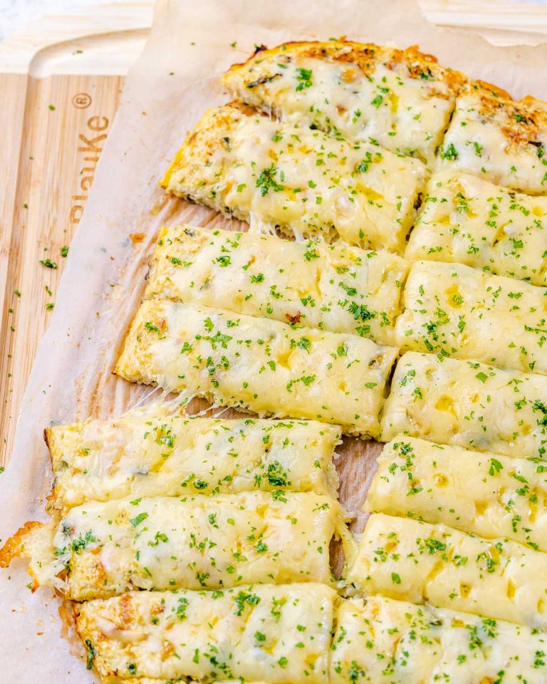 Cheesy Cauliflower “Breadsticks” | Clean Food Crush