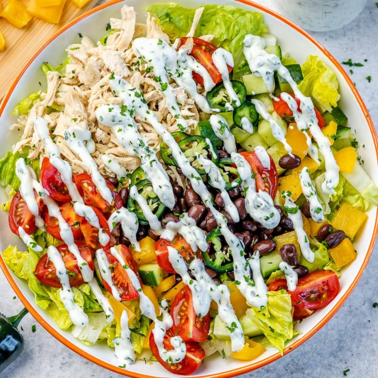 Chicken Chopped Salad with Jalapeno Dressing | Clean Food Crush