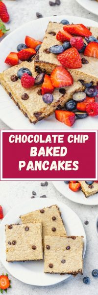 Chocolate Chip Baked Pancakes | Clean Food Crush