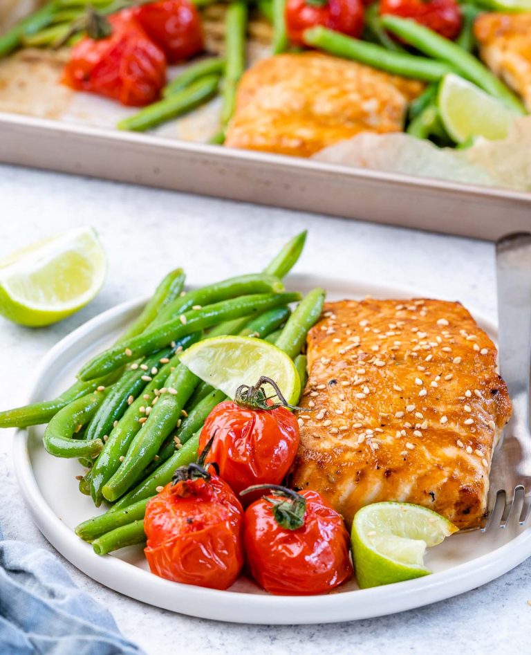 One Sheet Pan Salmon + Green Beans Clean Food Crush