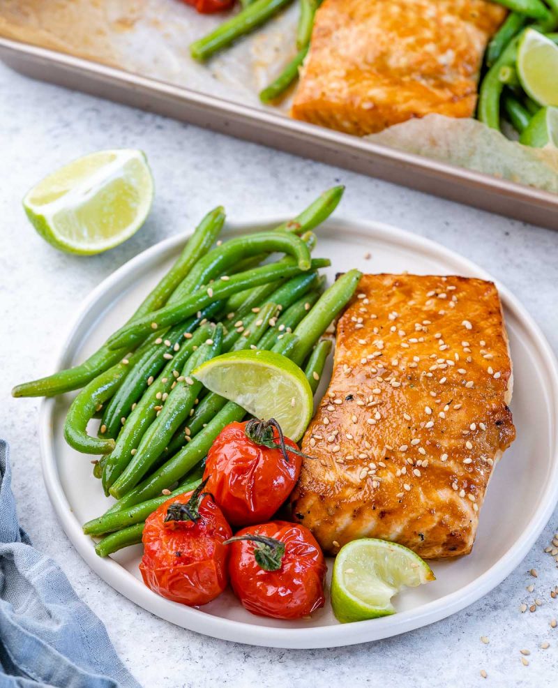 One Sheet Pan Salmon + Green Beans Clean Food Crush