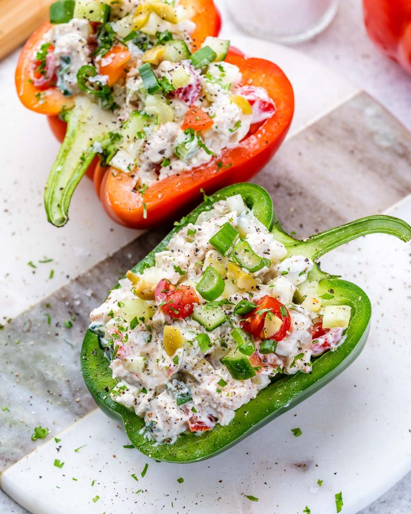 Chicken Salad Stuffed Peppers Clean Food Crush