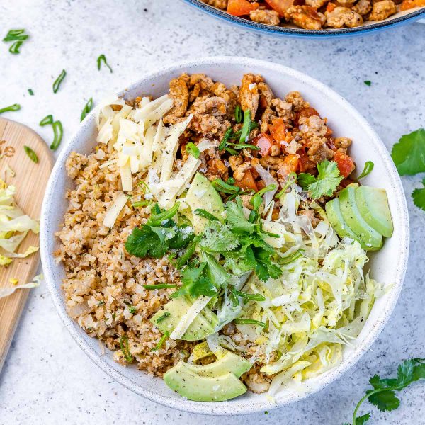 Ground Turkey Bowls with Cauliflower Rice | Clean Food Crush