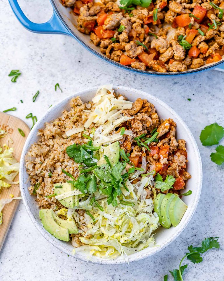 Ground Turkey Bowls with Cauliflower Rice Clean Food Crush