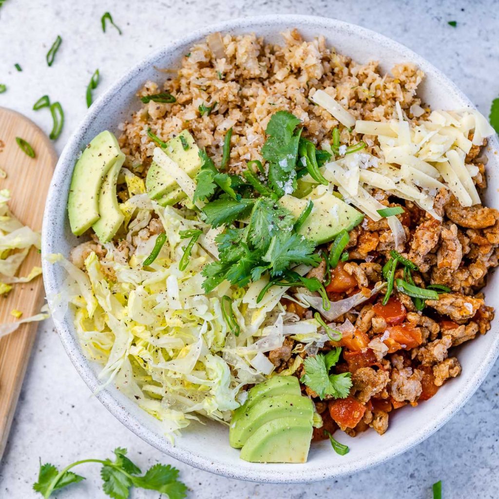 Ground Turkey Bowls with Cauliflower Rice Clean Food Crush