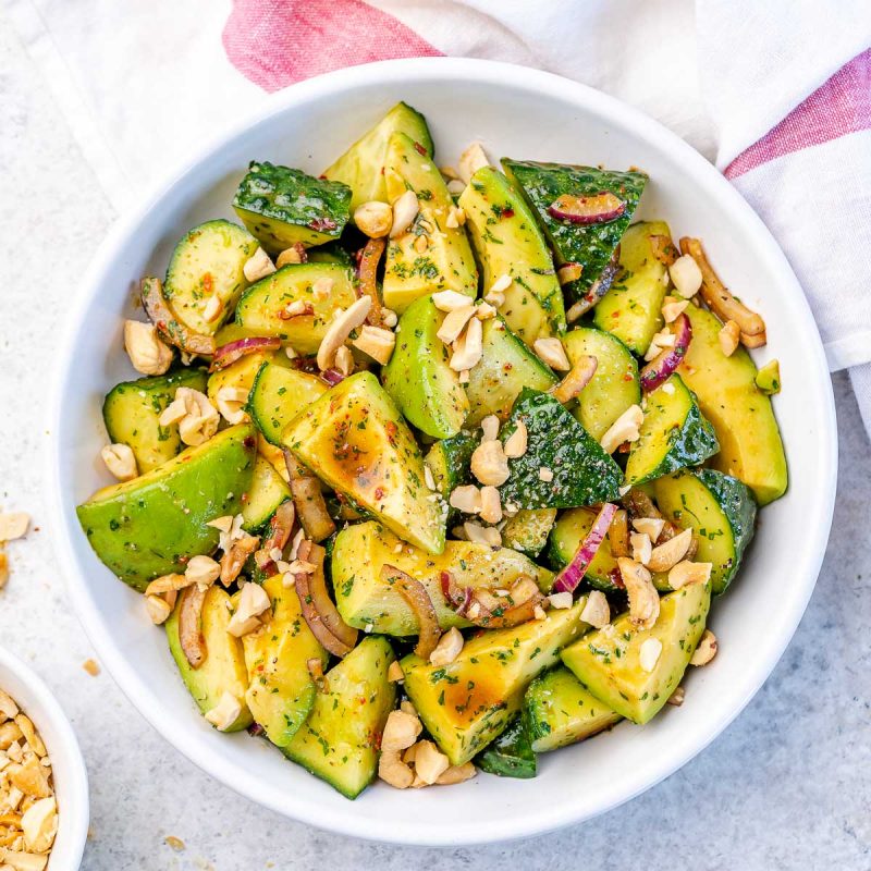 Tangy Cucumber Avocado Salad Clean Food Crush
