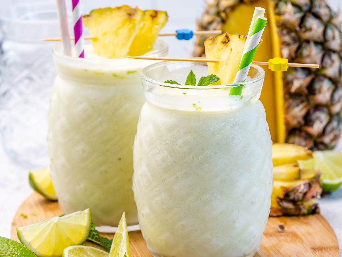 Avocado Pina Colada Mocktails