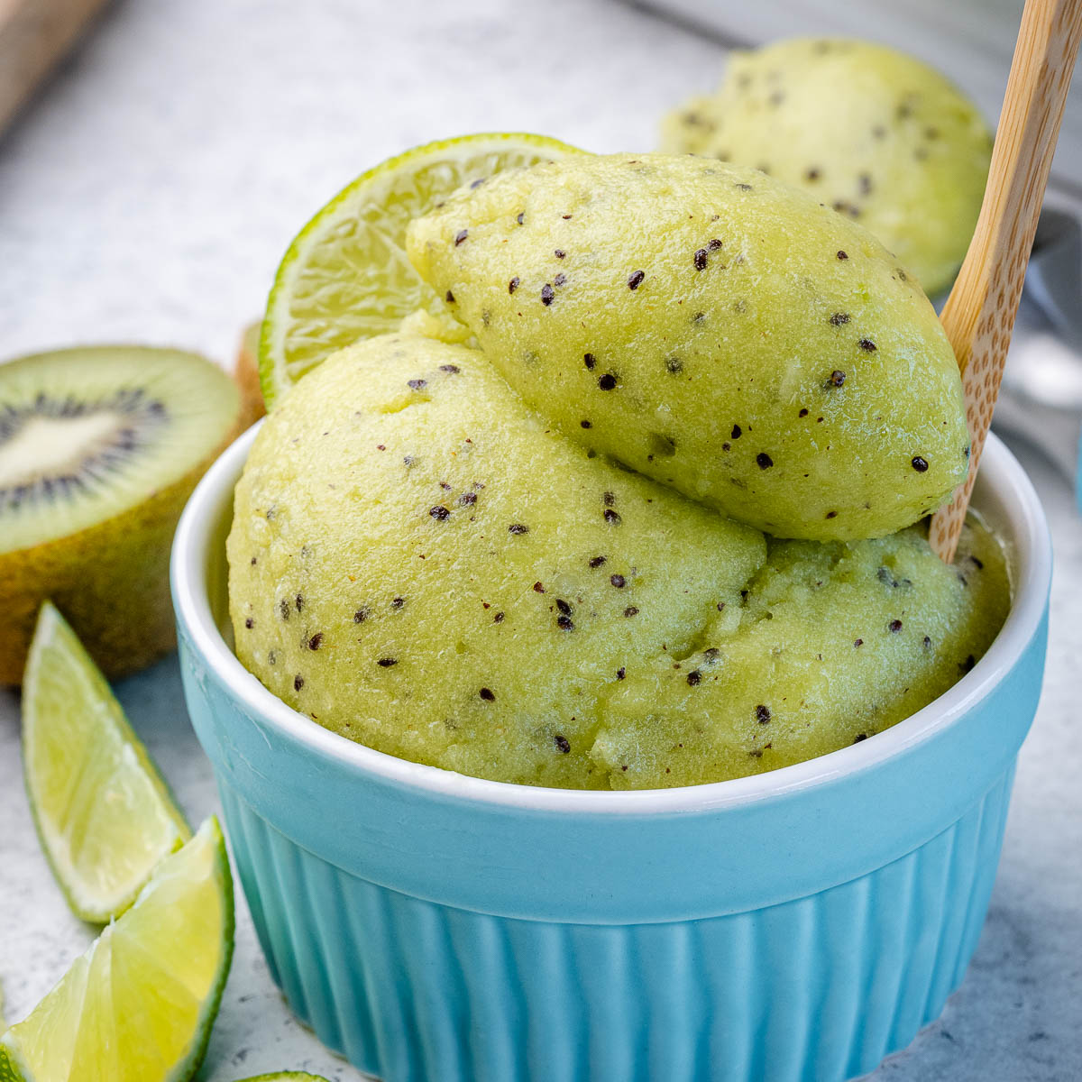 Easy Peasy Kiwi Sorbet | Clean Food Crush