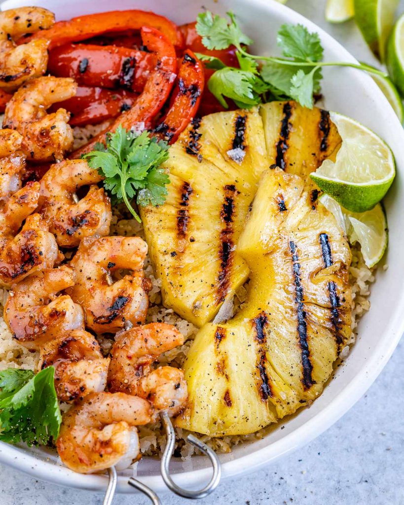 Island Dream Grilled Shrimp + Pineapple Bowls Recipe Clean Food Crush