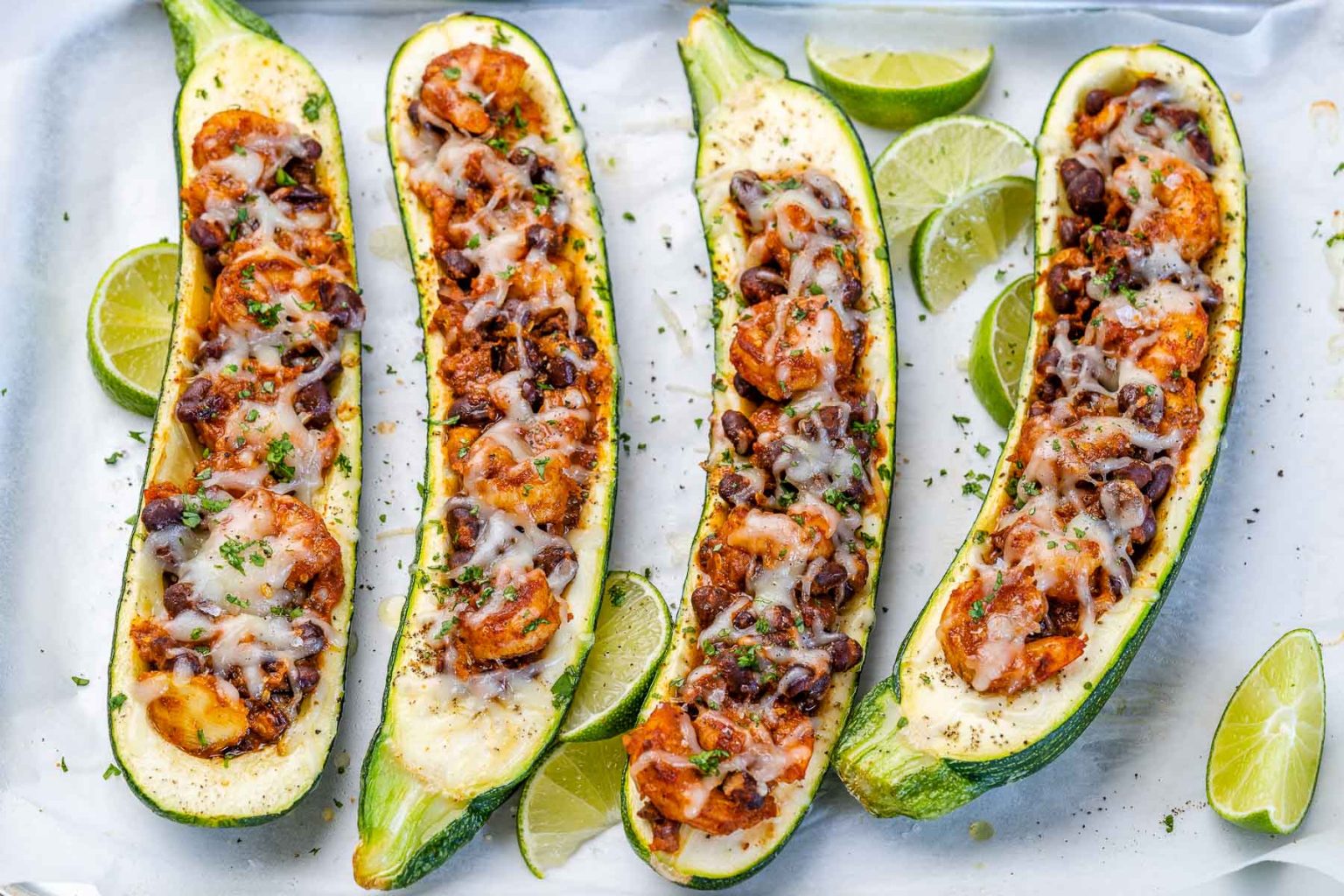 Shrimp Taco Zucchini Boats | Clean Food Crush