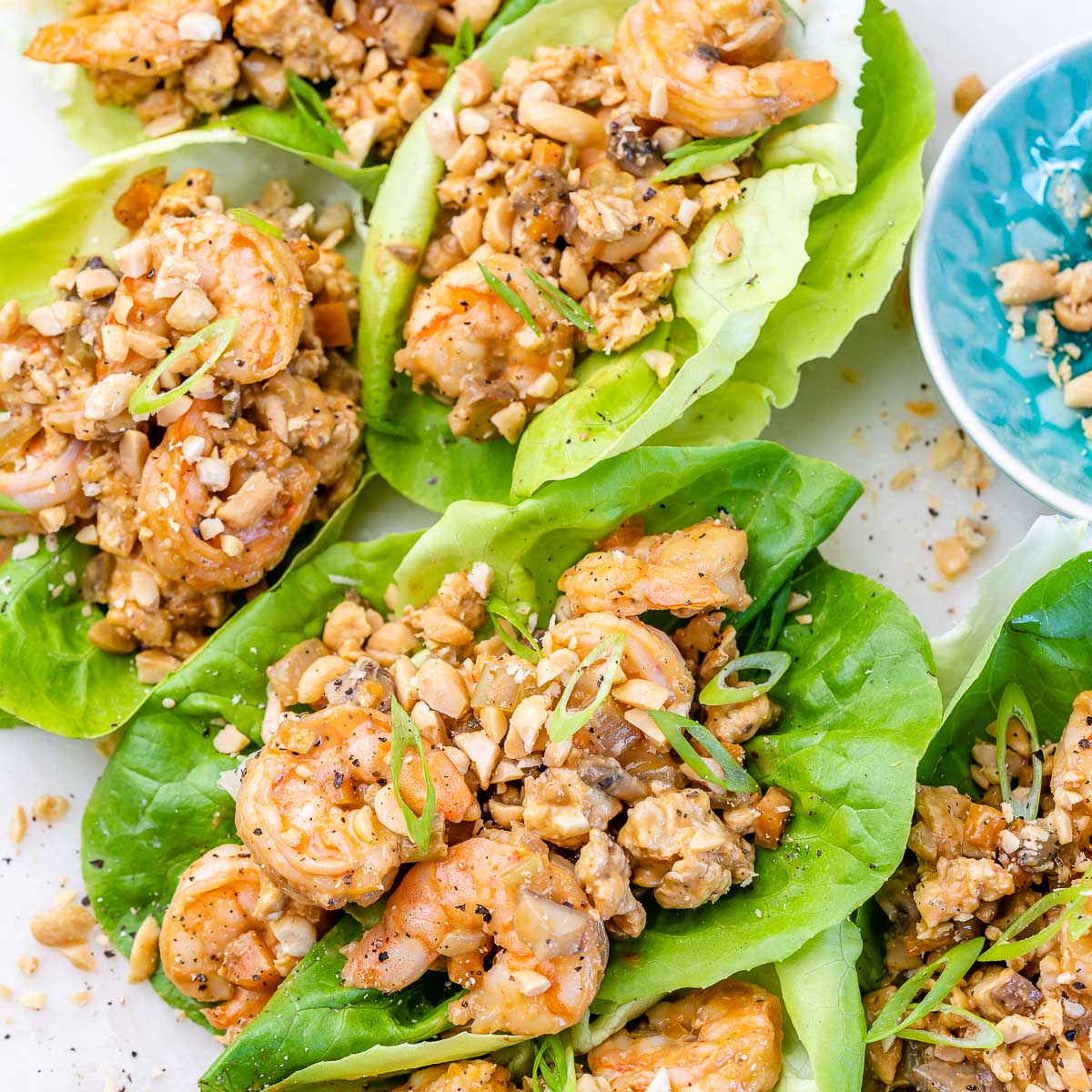 Chicken + Shrimp Lettuce Wraps | Clean Food Crush