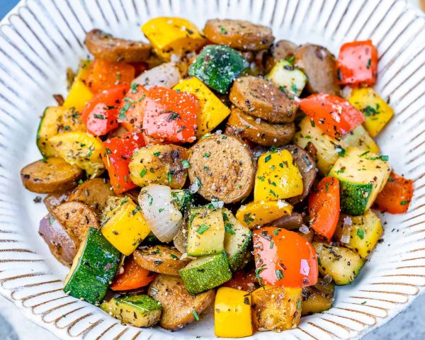 Sausage Summer Squash Skillet | Clean Food Crush