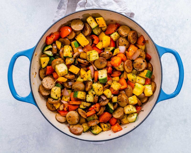 Sausage Summer Squash Skillet | Clean Food Crush