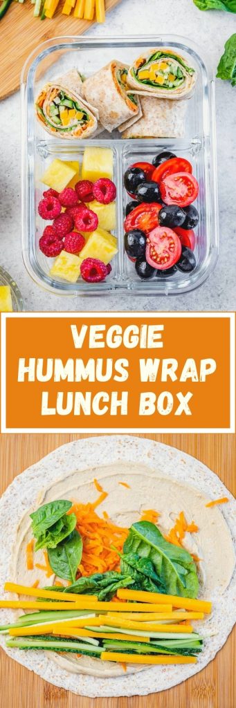 Veggie Hummus Wrap Cold Lunch Box | Clean Food Crush