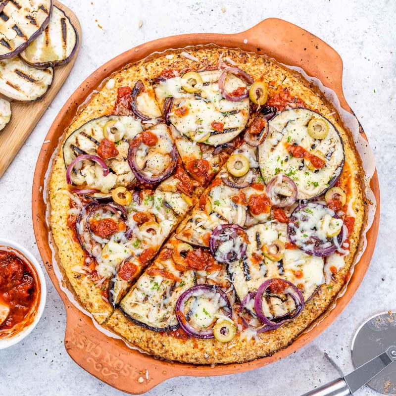 Grilled Veggie Cauliflower Crust Pizza | Clean Food Crush