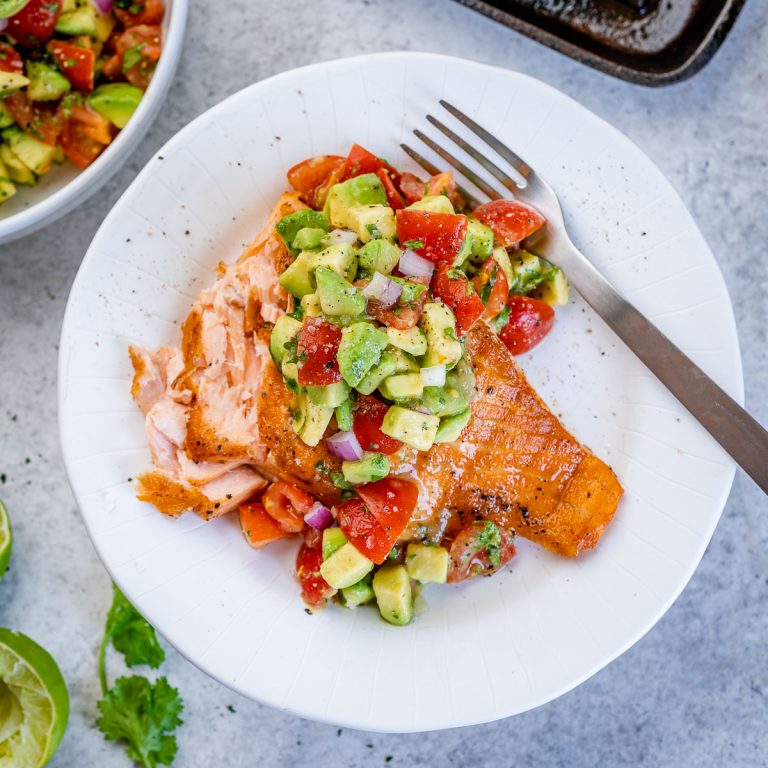 Grilled Salmon + Avocado Salsa Clean Food Crush