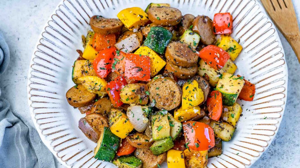 Sausage Summer Squash Skillet | Clean Food Crush