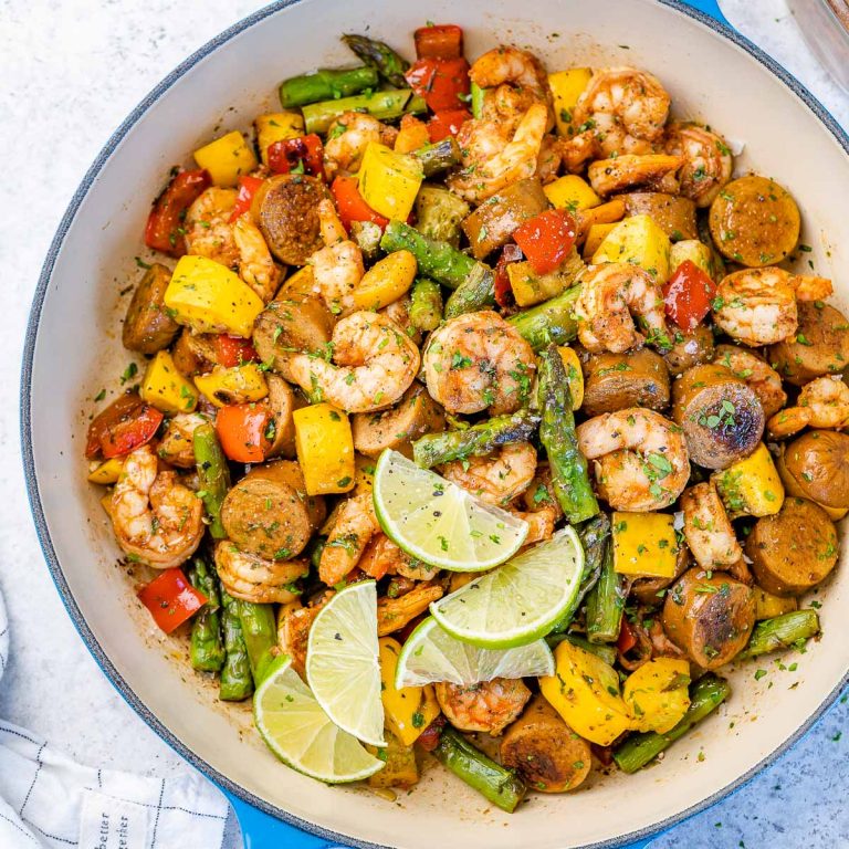 Old Bay Shrimp + Sausage Skillet | Clean Food Crush