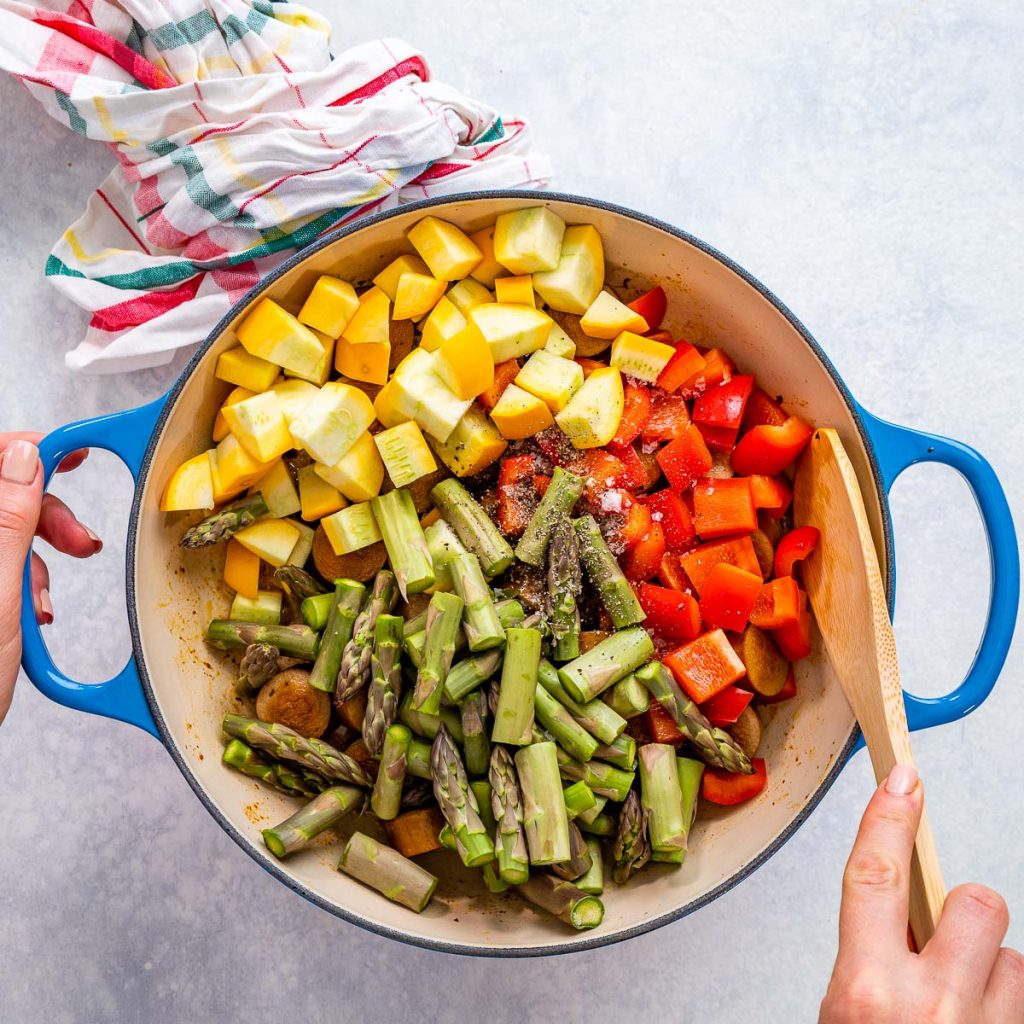 Old Bay Shrimp + Sausage Skillet | Clean Food Crush