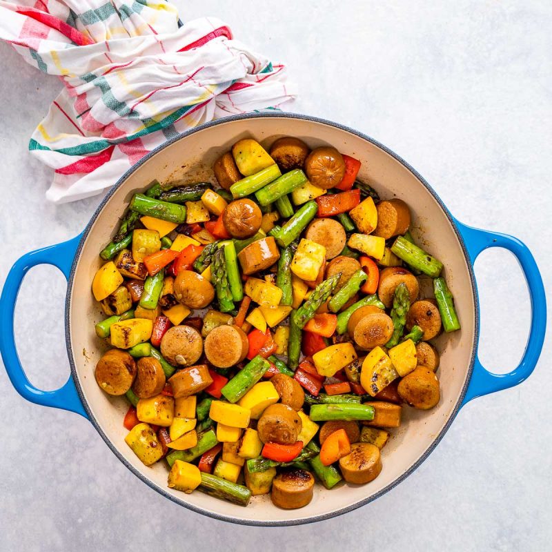 Old Bay Shrimp + Sausage Skillet | Clean Food Crush