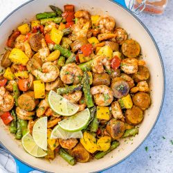 Old Bay Shrimp + Sausage Skillet | Clean Food Crush