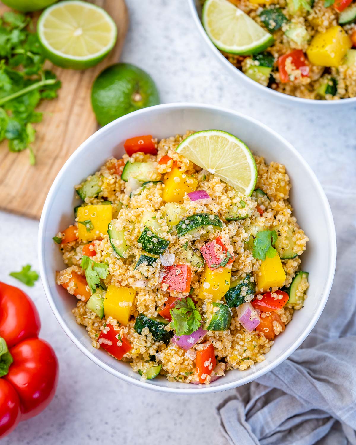 Meal Prep - Chili-Lime Mango Quinoa Salad with Tofu - Abra's Kitchen