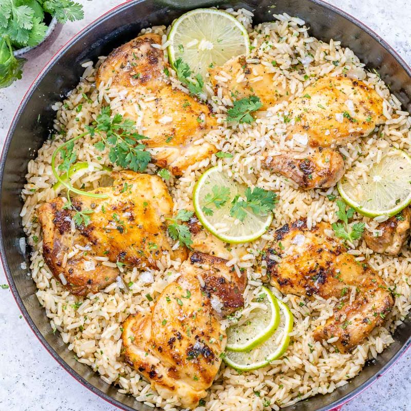 Cilantro-Lime Chicken + Rice Skillet | Clean Food Crush