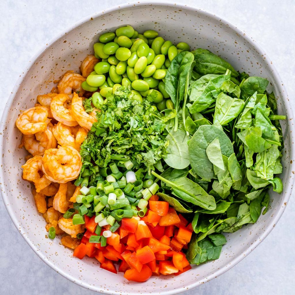 HighProtein Shrimp + Edamame Flavor Explosion Salad Clean Food Crush